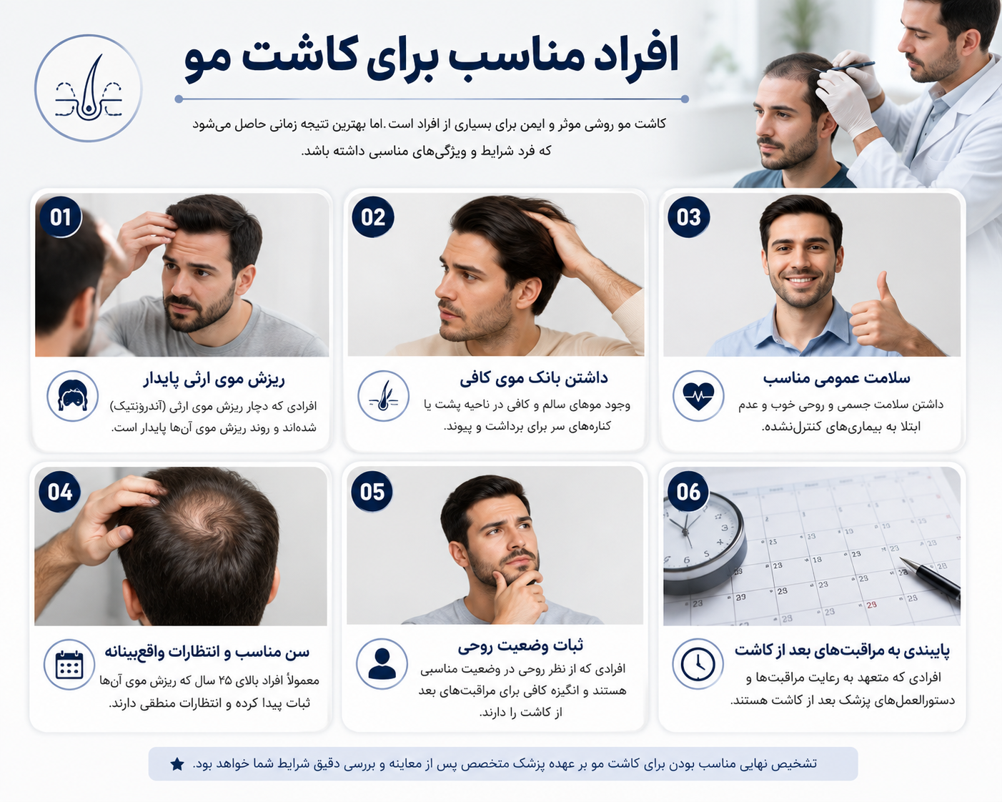 افراد مناسب برای کاشت مو